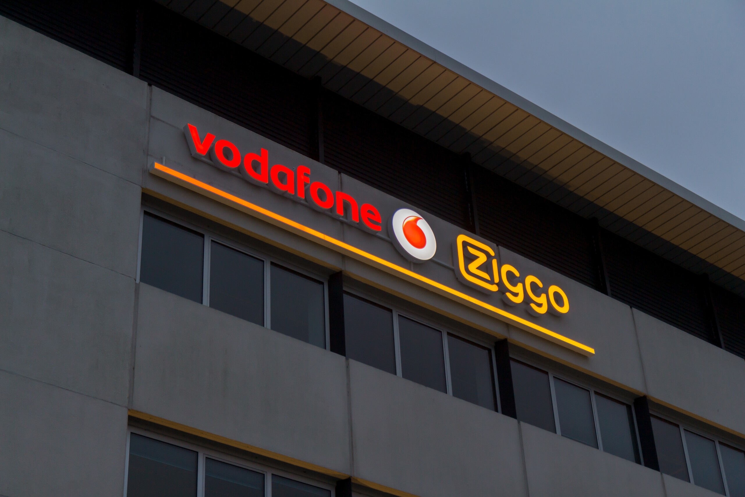 Vodafone,Ziggo,Signing,Logo,On,Building,Atoomweg,1,Utrecht,In